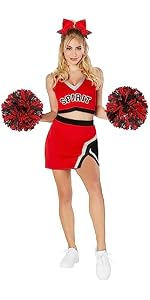 Spirit Halloween Scare Squad Cheerleader Costume For Kids - Undead Cheerleader Outfit With Dress, Tights, Pom Poms