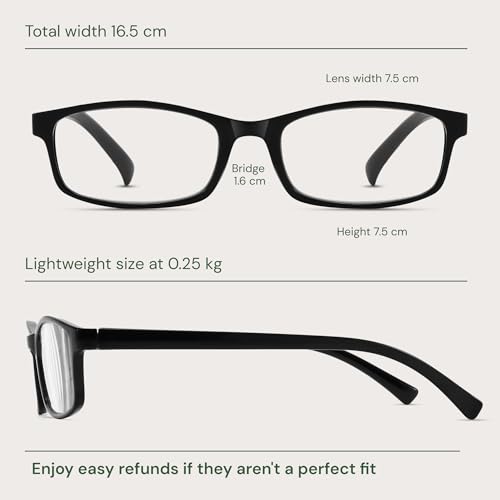 Gaoye 1.5 Reading Glasses Men - Blue Light Blocking Lenses, TR90 Frames, UV400 - Eyeglasses with Clear Vision