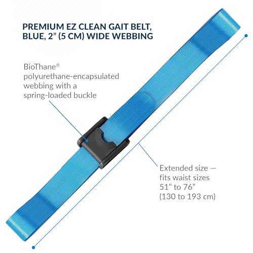 Posey 6546BL Premium EZ Clean Gait Belt with Spring-Loaded Buckle, Blue, 80\" - Thumbnail 3