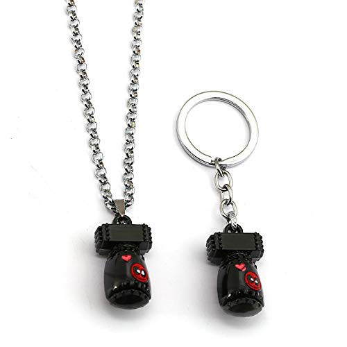 YUNMENG 2 Piezas Lindo Colgante Collar Llavero mercenario Llavero Figura de acción Juguetes Llavero Regalo Cadena de Metal Cover