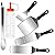 6pcs Griddle Accessories Kit, Heavy Duty Stainless Steel Griddle Tools Spatulas Set for Blackstone - Commercial Grade Flat Top Grill Accessories - Great for Outdoor BBQ