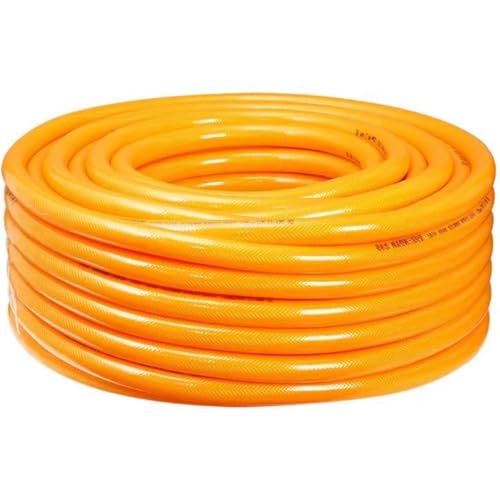 FiveLn PVC ソフトホース 耐圧 耐寒 16mm/20mm/25mm/32mm 散水ホース 給水ホース 家庭用 園芸用 洗車用 10-60m 選択可能 厚肉 ネジ切り管 エアコンプレッサー 液体供給対応 黄色 (内径25mm 10M)
