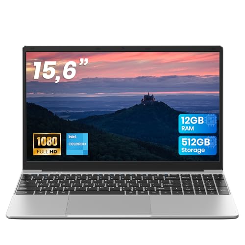 jumper Laptop 15 6 Zoll FHD Display 12 GB RAM 512 GB ROM TF Erweitern 512GB 5205U Prozessor Notebook(bis zu 2 3 GHz) 2 Stereo-Lautsprecher/USB 3.0/Typ-C/Zehnertastatur