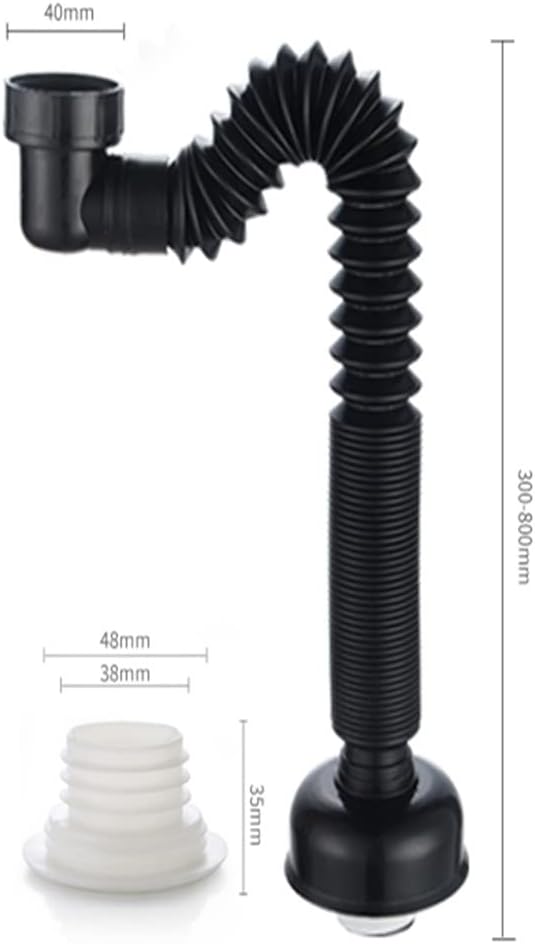 HBJWOV 30 Cm - 80 Kitchen Sink Drain Hose Bathroom Face Plate Deodorant Seal Under Water Pipe