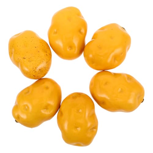 DONFAMDS 6個 リアルな点フェイクポテト 素材のソフトフォーム製シミュレーション野菜 おままごとや店舗ディスプレイ レストラン装飾に