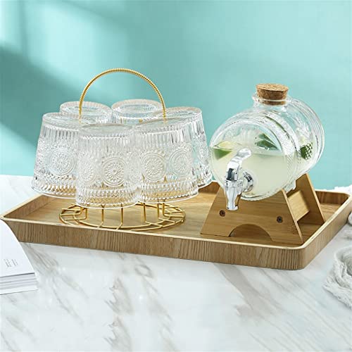 Wssbk Glass Fruit Tea Jar Household Refrigerator Kettle Sealed Wine Barrel Beverage Barrel With Tap Beer Container (Color : B, Size : As The Picture Shows) #TOP15