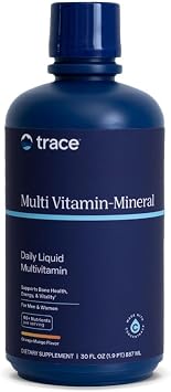 Trace Minerals | Liquid Multi Vitamin-Mineral | B Vitamins, Antioxidants, 72+ Ionic Daily Energy, Hair, Skin, Nails for Men and Women Orange Mango