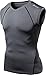 TM-V15-BLKZ_Large Tesla Men's Cool Dry Compression Muscle Tank Baselayer V Neck Sleeveless V15
