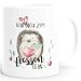 Produktbild MoonWorks Kaffee-Tasse Ich hab dich zum fressen gern Watercolor Igel Liebe Spruch Geschenk Love Quote weiß unisize
