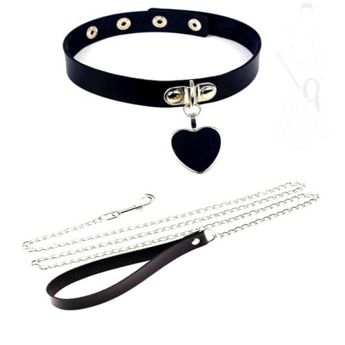 karmoP Nuevo Collar de la Gargantilla de Cuero de la PU de la Mujer con Cadena Desmontable para Accesorios de Moda de Fiesta de Las Mujeres (Negro)