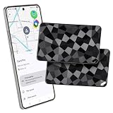 Reyke Carta di localizzazione sottile, compatibile con iOS Find My e Google Find Hub, localizzatore di portafogli ricaricabile per etichette bagagli, telefoni cellulari e passaporti 2 Pack