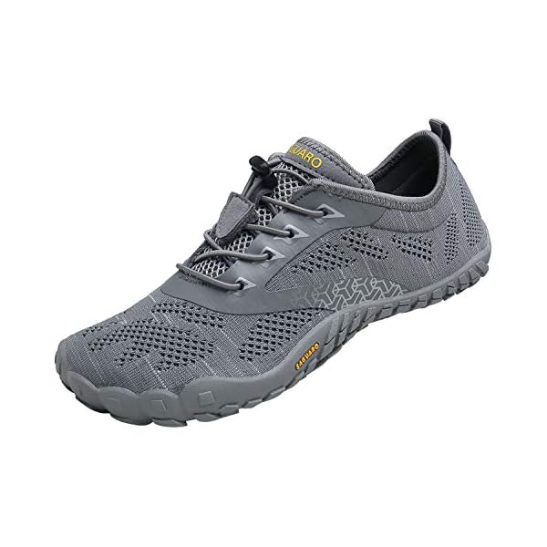 SAGUARO Barfußschuhe Herren Barfuss Schuhe Damen Sommer Barefoot Shoes Leicht Atmungsaktive Barfussschuhe Outdoor Zehenschuhe für Männer Frauen, Stricken Grau, 44 EU 12 41dbCM1VaUL. SS600