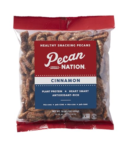 Pecan Nation Cinnamon Roasted Georgia Pecan Halves 16 oz., Natural, No preservatives,...