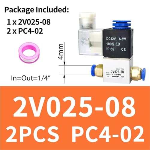 Électrovanne pneumatique 2 voies 1/4 de pouce pour distribution d'air 24V - 3