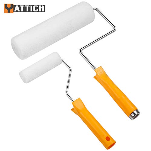 YATTICH Deluxe Paint Roller Kit - 14 Pieces Home Painting Supplies Tools, Foam Brush, House Painting Tray, Rollers and Paint Brushes, Paint Stick, Can Opener