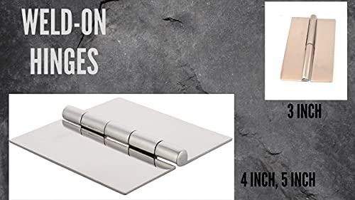 S Siskcon Stainless Steel Weld On Hinge,4''X4'',Satin Finish,Hgs-404025-32D Door Hinges 2 Pack (Welding) Heavy Duty.(Set Of 2Pcs),Spun Heads - Pack Of 1 #TOP5