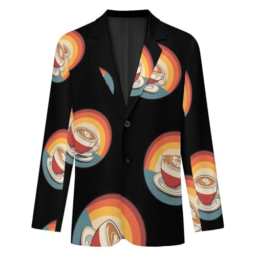 Vintage Coffee Mens Blazer Lightweight Sport Coat Two Button Suit Jackets4