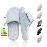 BALLOP(バロップ) Mamuring 指圧マッサージスリッパ 女性用 プロレベルの強度 スライドサンダル 1700ノード ブラウン アーチサポート 軽量 リフレクソロジー リカバリースライド, スカイブルー, 25.0 cm W