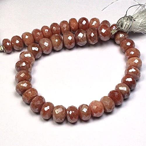Quartz rouge facetté LKBEADS perles de 6-8mm en fil de 8" pour création de bijoux