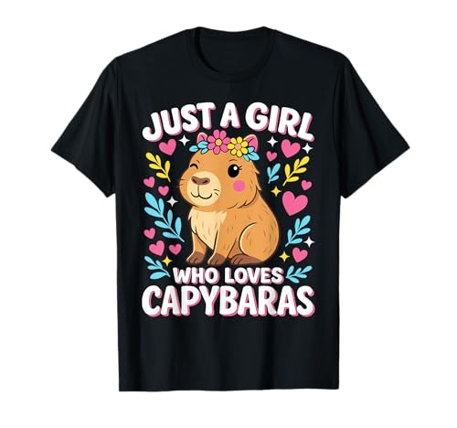 Cute Rodent Animal Just a Girl who loves Capybaras T-Shirt
