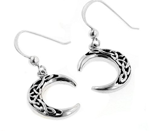 Sterling Silver Celtic Knot Crescent Moon Earrings #TOP1