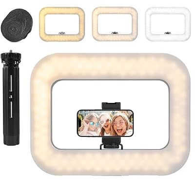 Kalofaye Smartphone Video Rig with Light + Tripod, Handheld LED Ring Light Selfie Light Mobile Video Stabilizer for Cameras, Smartphones, Sports Cameras, YouTube, TikTok, Makeup, Instagram, Vlogging
