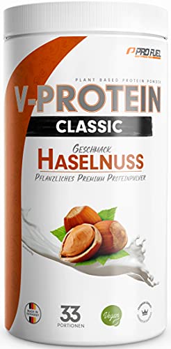Vegan-Protein-Pulver-HASELNUSS-1kg-V-PROTEIN-Pflanzliches-Eiweisspulver-auf-Erbsenprotein-Basis-mit-76-Eiweiss-Gehalt-optimale-Protein-Wertigkeit-veganer-Protein-Shake-ohne-Soja-Weizen