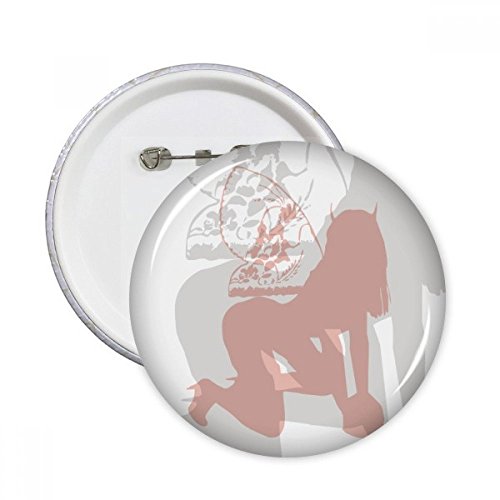 Badge bouton pins rond XXL cheveux femme multicolore pour veste et sac