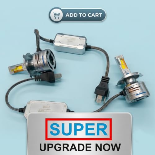Image of Super 4111WW H4 / H19 Led Headlamp Pair DC 9V-12V, 300W in Warm White Color for Cars, Trucks