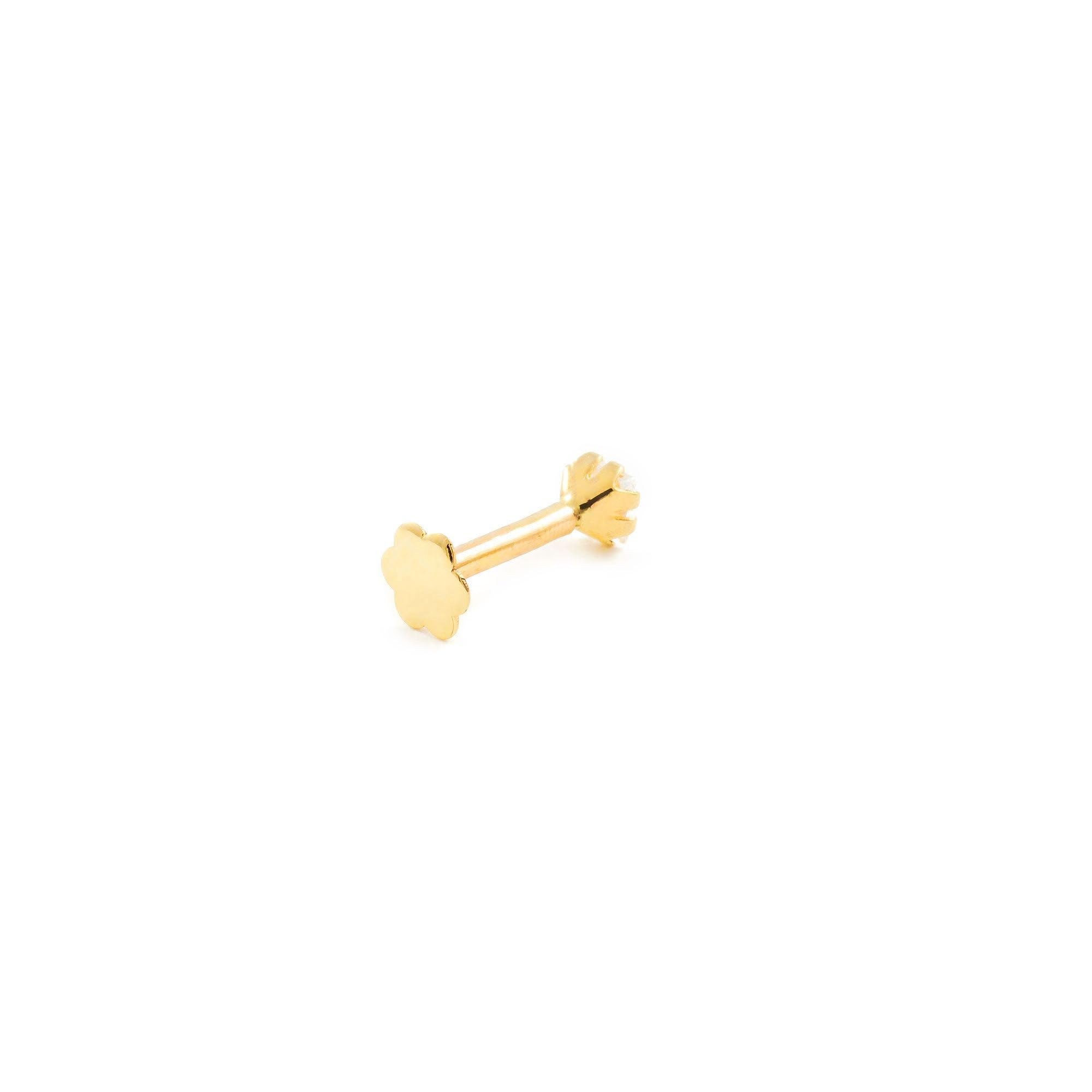 Monde Petit Piercing per cartilagine zircone 2,5 mm - oro giallo 9k (375) - Scatola Regalo - Certificato di garanzia