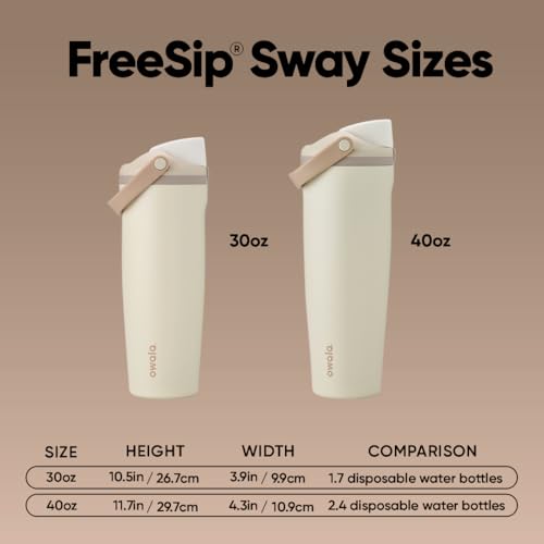 Image of Owala FreeSip Sway - Stainless Steel - 30-oz. - Tan (Lightly Toasted)