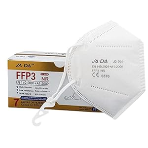 20 st. FFP3 Masker + Verstellers | CE-goedgekeurd, 7 lagen, Gecertificeerde bescherming | wegwerp – niet Herbruikbaar…