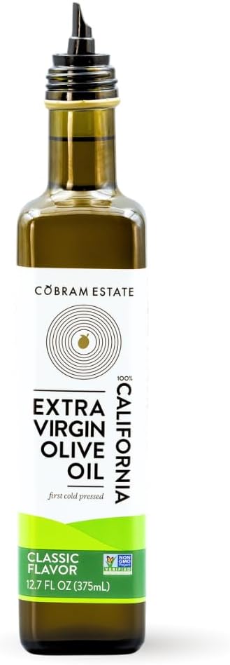 Cobram Estate Classic 100% California Extra Virgin Olive Oil, First Cold Pressed, Non-GMO, Keto Friendly, High in Antioxidants, Fresh & Fruity, 375ml Bottle