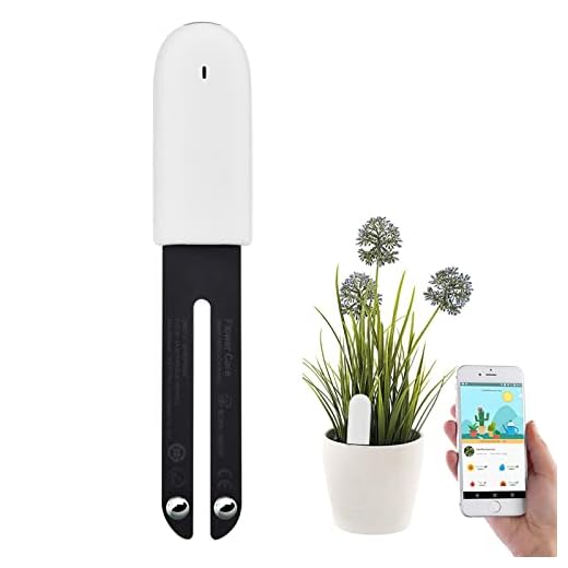 Wanfei Plant Monitor, VegTrug Flower Care - Intelligent Soil Test Bluetooth 4 in 1 Soil Tester Automatically Monitors Moisture/Light/Fertility/Temperature Levels - for iOS and Android
