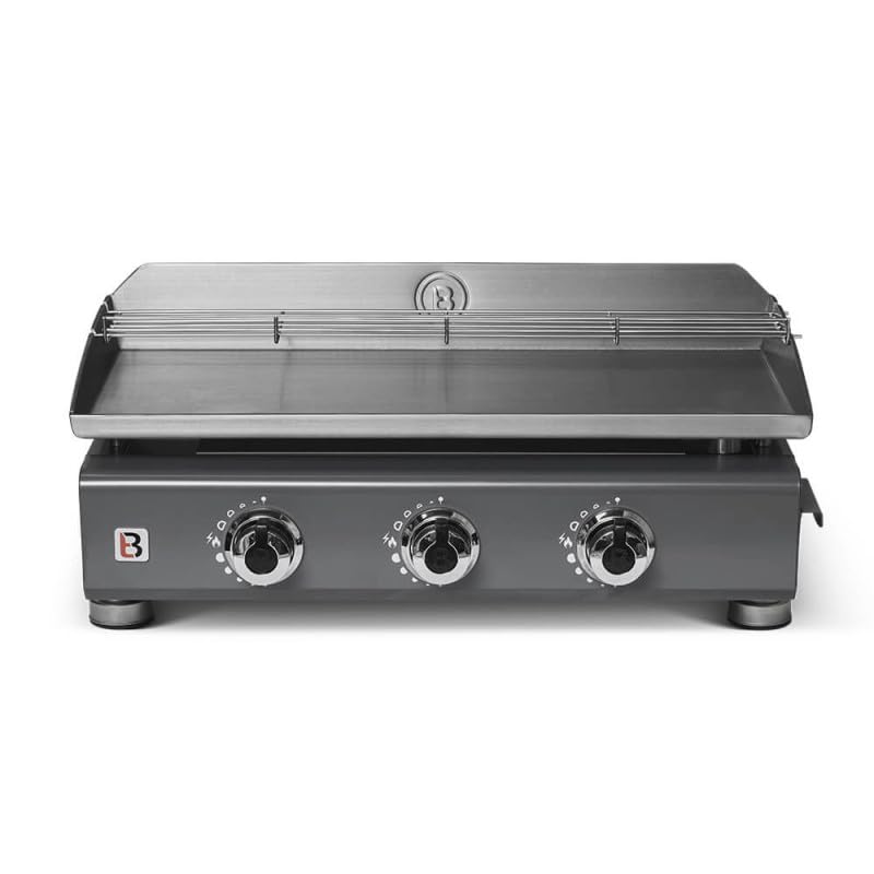 BRASERO BY FAVEX - Plancha gaz Silvia IIG 3 feux inox - 7,5 kW – plaque inox 5 mm – cuisson homogène – surface 67 x 34 cm – 8 à 10 convives