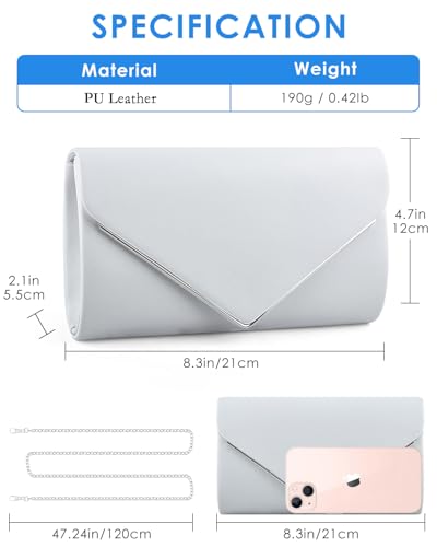 Image of TINDTOP Clutch Purses for Women, PU Leather Formal Evening Bags Shoulder Party Handbags Wedding Cocktail Prom Clutches