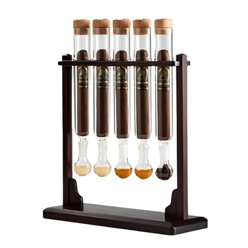 CHANGYUE Humidificateur d'injecteur de saveur de cigare avec tube en verre et base en bois faite à la main, présentoir aromathérapie DIY pour amateurs de cigares (style B)