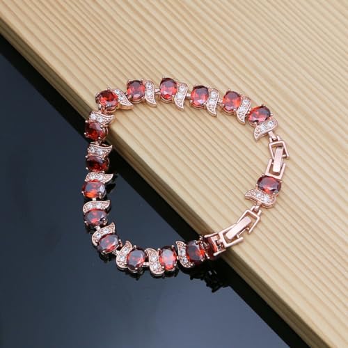 Image of LMXXVJ Fashion Tennis Bracelet Created Emerald White Gold Plated Charm Bracelet Gifts Jewelry for Women