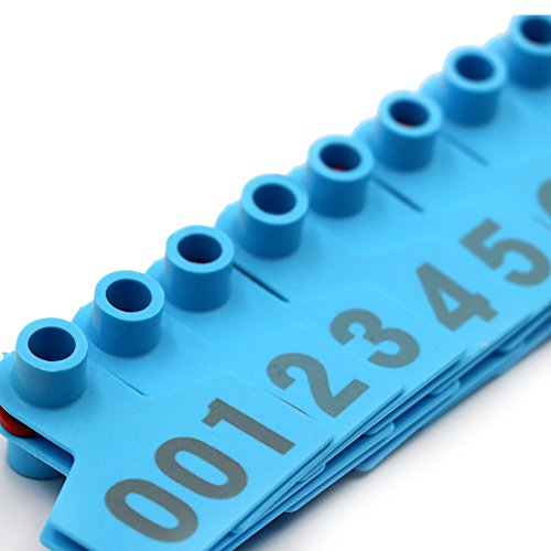 Livestocktool Pig Ear Tags Green Medium Plastic Livestock Ear Tags For Hog Swine Sow Ear Tags With Number 001-100 (Pig, Blue) #TOP1