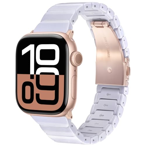V-MORO Resin Bands Compatible with Apple Watch Band,Classic Pure White