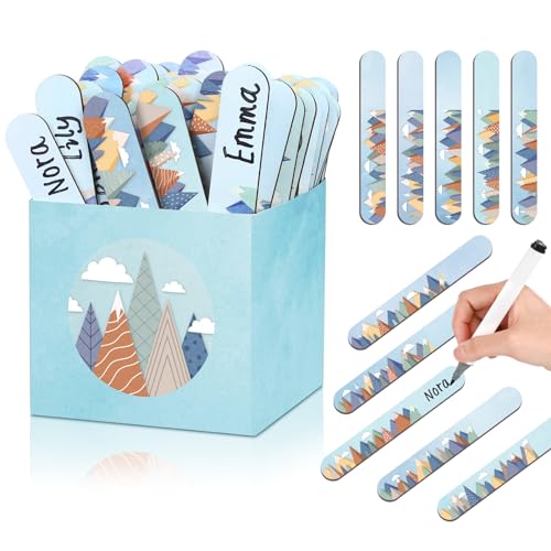 Palos de madera de agrupación para profesores, kit con caja organizadora y etiquetas