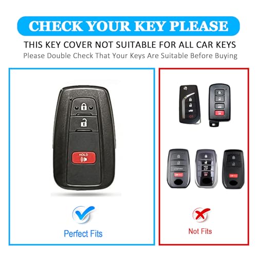 MILD EAST for Toyota 4Runner Key Fob Cover with Keychain, Soft TPU Full Protection Key Case Shell Compatible with 2016-2024 RAV4 Camry Prius Prado Highlander Avalon C-HR Corolla GT86, 3 Button (Black) by MILD EAST - Used condition - Image 2