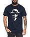 Tee Kiki Ruffy Smile - Maglietta da Uomo Son Ruffy Luffy Naruto Saitama One Dragon Master Goku Ball Vegeta Turtle Roshi Piece Golds Db, Farbe2:Blu Scuro, Größe2:XXXX-Large