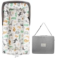 Babynest Babynestchen Neugeborene 0-24 Monate, Baby Nestchen Tragbar Nestchen Baby Waschbar mit Verstellbarem U-Fußsack,Tragbar & Verwandelt Sich In Rucksack,Baby Erstausstattung Neugeborene