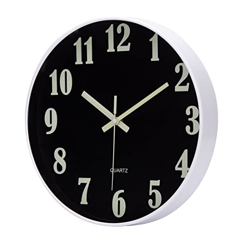 Nesifee 12 Inch Glow In The Dark Wall Clock,Night Light Wall Clock,Silent Non-Ticking, Battery Operated Wall Clocks For For Living Room Kitchen Office Bedroom #TOP1