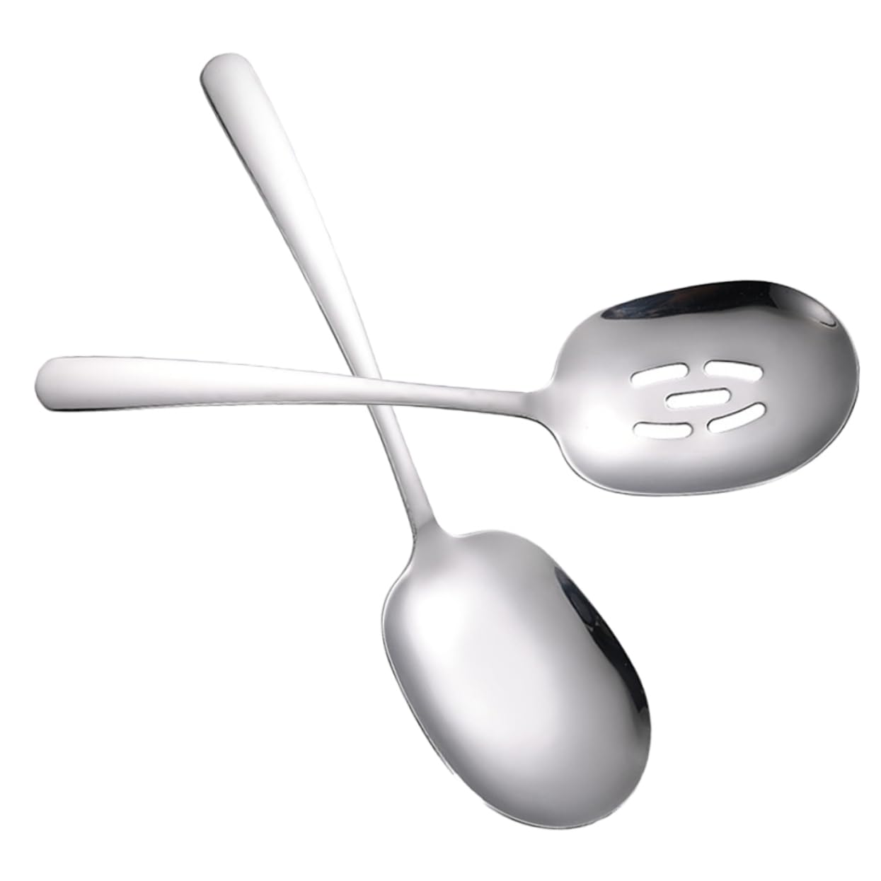 Unomor Stainless Steel Serving Spoons 2pcs Professional Utensil Set for Restaurant Kitchen Buffet Easy to Clean Dishwasher Safe for Daily Use