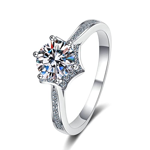 Bague Moissanite en argent à 6 griffes : l'éclat éternel pour votre mariage