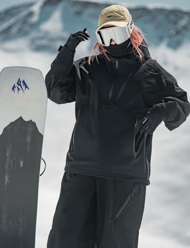 GSOU SNOW Women\'s Ski Jacket and Pants Set Baggy Snowboard Jacket Snow Suit Waterproof Windproof Hooded Coat S