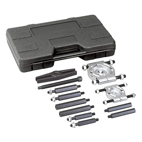 OTC 4518 5-Ton Bar-Type Puller/Bearing Separator Tool Set - Includes 2" and 3" Bearing Splitters, Four Sets of Hex Push-Puller Legs, Bar-Type Puller Head with 9/16" Forcing Screw, and Storage Case by OTC - Used condition - US$136.91