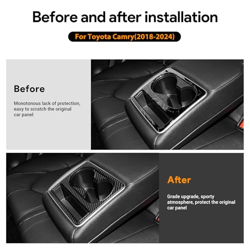 Panel Trasero Portavasos de Fibra de Carbono Real para Toyota Camry miniatura 2